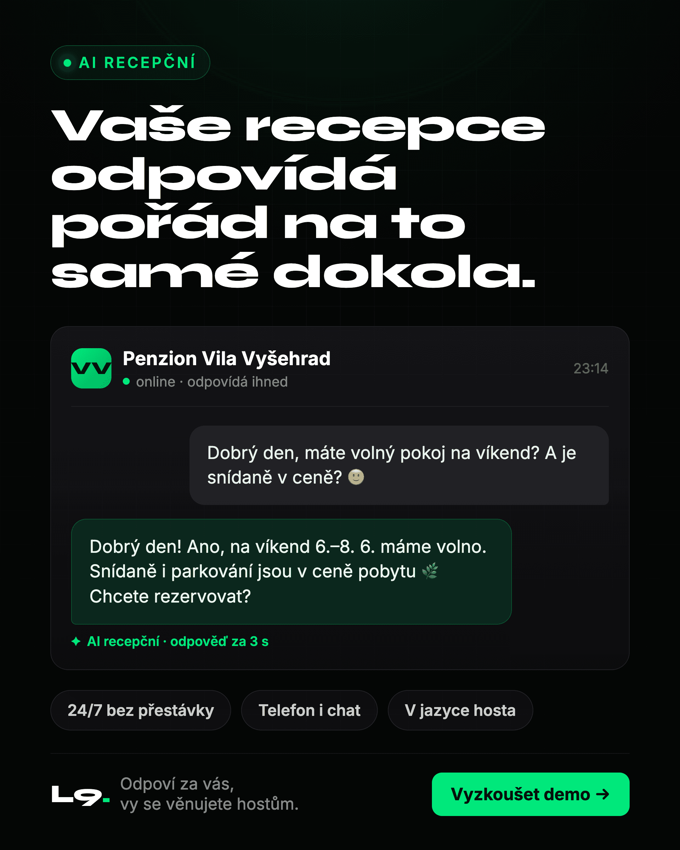 Ukázková kreativa pro penzion