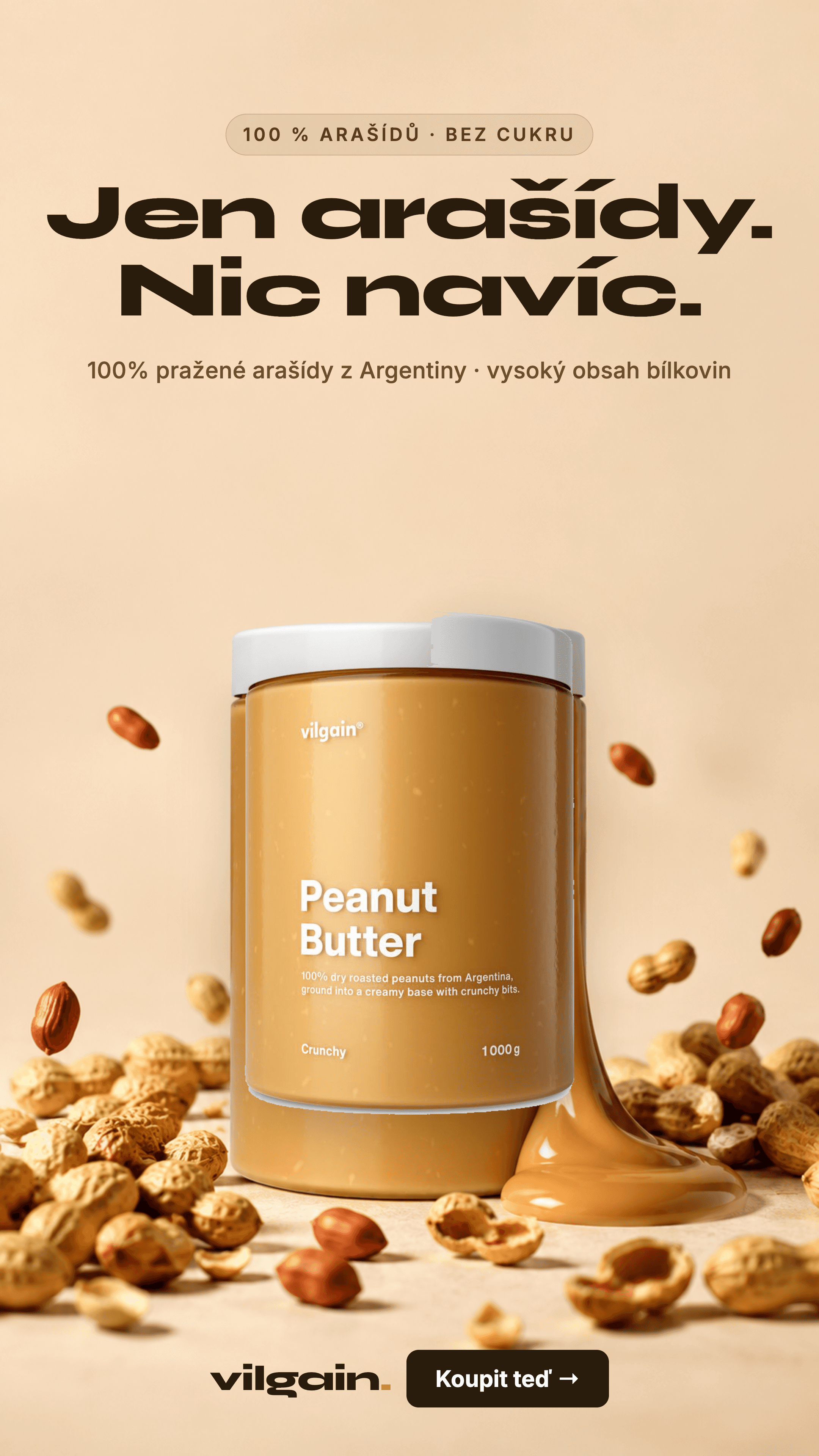 Ukázková produktová kreativa: arašídové máslo